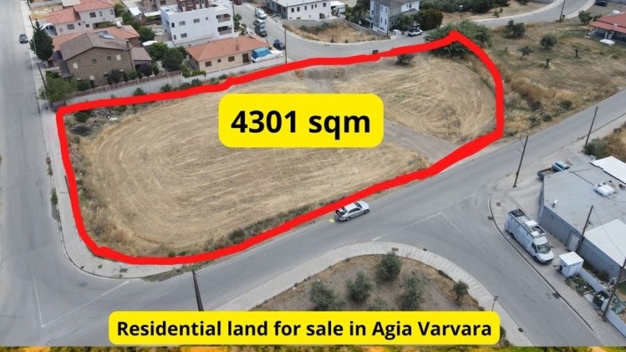 (For Sale) Land Residential || Nicosia/Agia Varvara Lefkosias - 4.301 Sq.m, 180.000€ 
